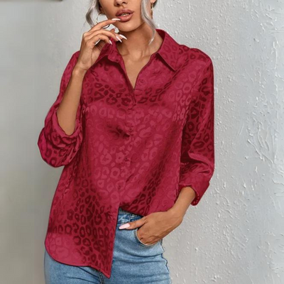 Corie - Elegante Dames Luipaardprint Blouse