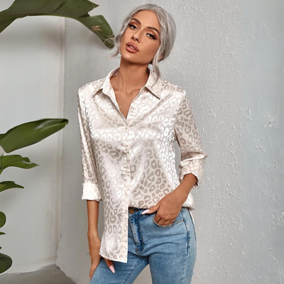 Corie - Elegante Dames Luipaardprint Blouse