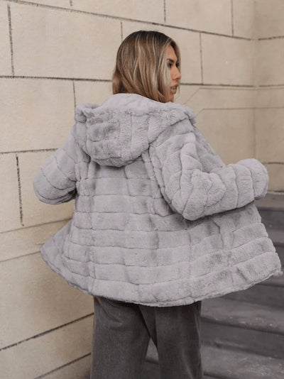 Verena - Dames Faux Fur Jas met Capuchon en Zakken