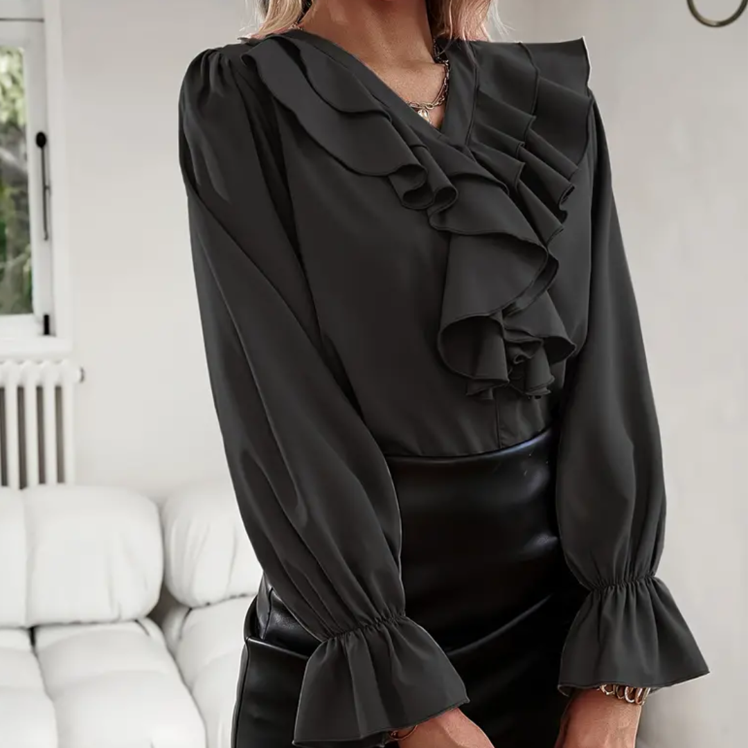 Theresia - Elegante Dames Ruche Blouse