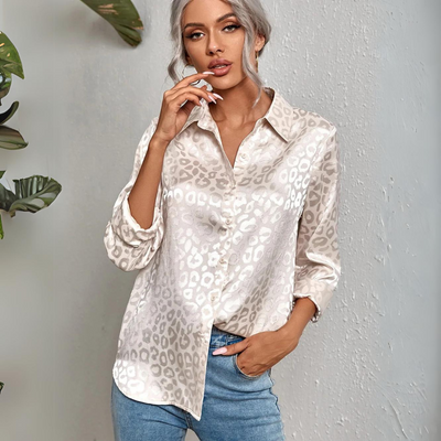 Corie - Elegante Dames Luipaardprint Blouse