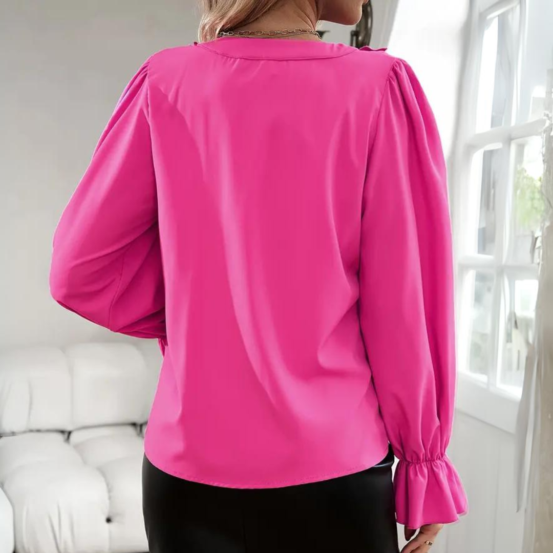 Theresia - Elegante Dames Ruche Blouse