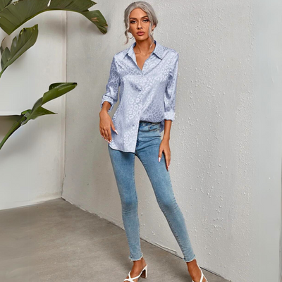 Corie - Elegante Dames Luipaardprint Blouse