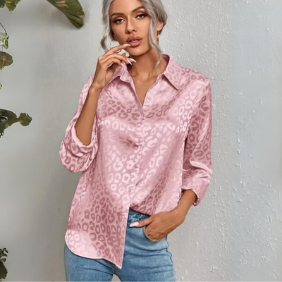 Corie - Elegante Dames Luipaardprint Blouse